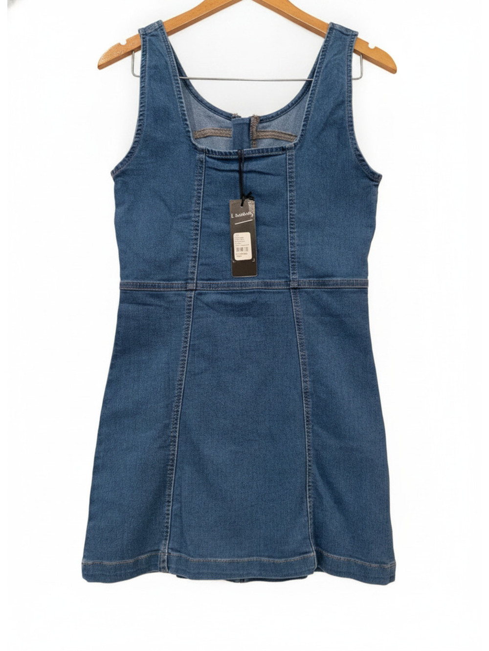 NWT bebe Full Zip Apron Denim Dress Medium Wash Women’s M - Picture 3 of 5